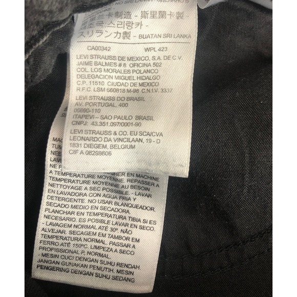 Levi Strauss 505 Straight Leg Jeans Black Denim Womens 12L W31 L34 Black Tab - Picture 4 of 10